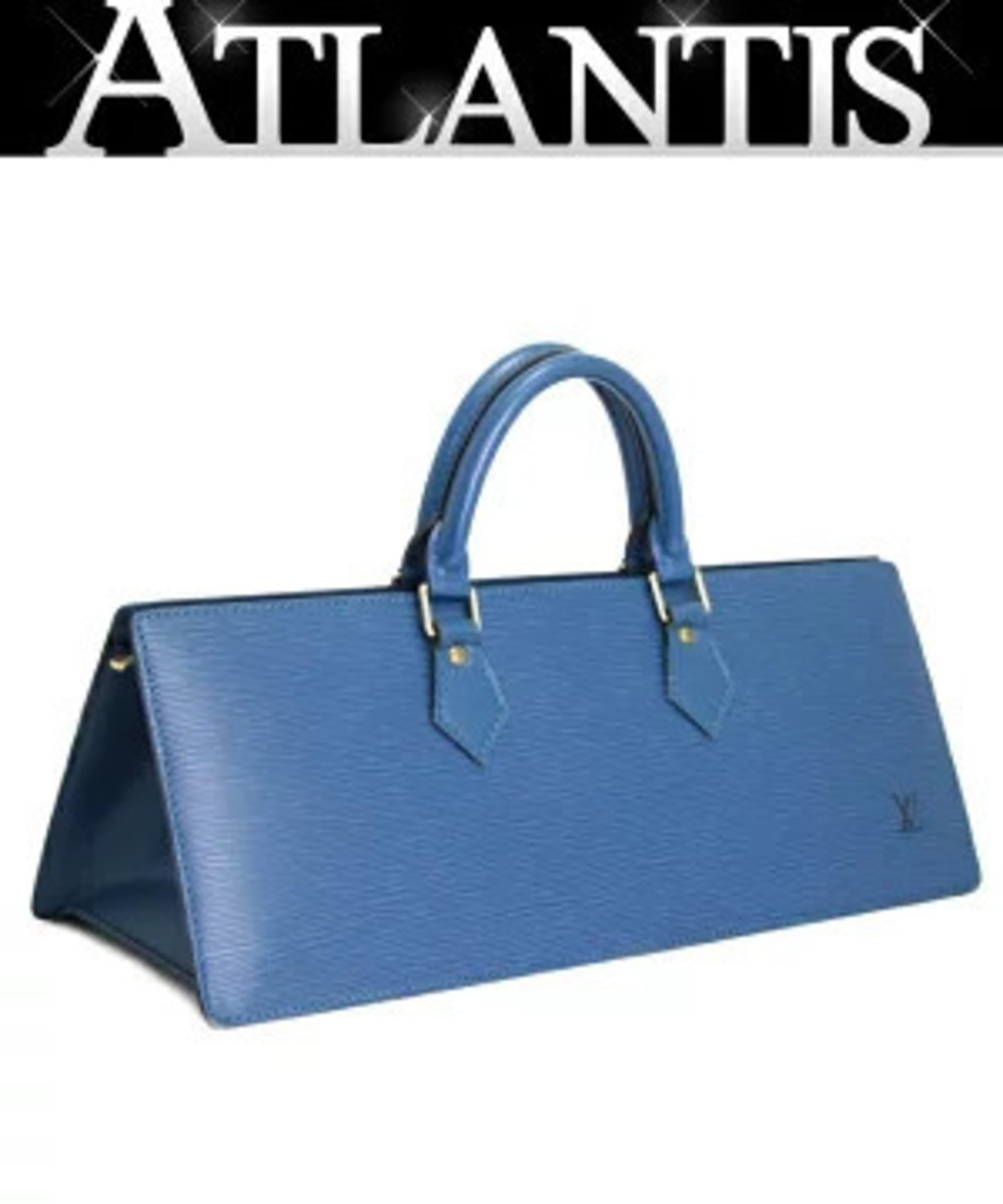 Louis Vuitton Sac Triangle Handbag Epi Leather Toledo Blue
